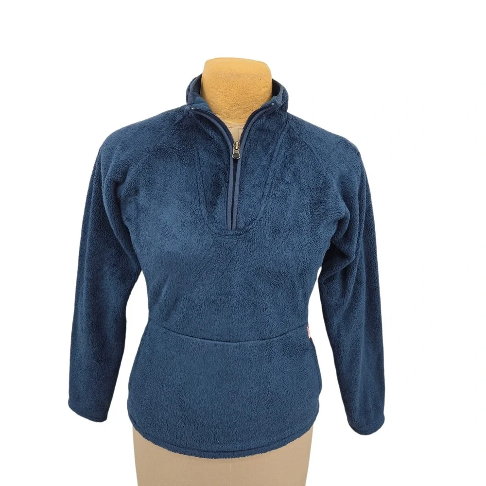 The North Face Fleece Pullover Womens M Blue Quarter Zip Osito High Pile Soft